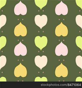 Simple aesthetic retro seamless pattern with hearts in 1960 style. Romantic print for T-shirt, paper, fabric and textile. Hand drawn vector illustration for decor and design.