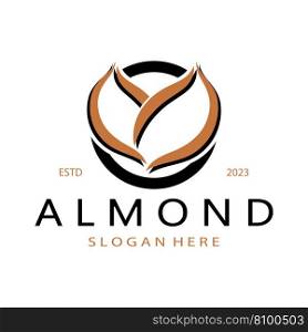 simple almond logo,for business,badge,trademark,almond oil,almond farm,almond shop,vector