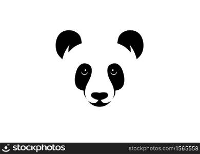 simple and creative of head panda logo design illustration
