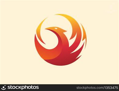 simple and elegant phoenix circle vector illustration