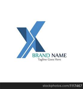 Simple and modern logo of letter X creative design template