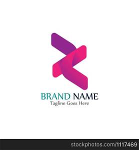 Simple and modern logo of letter X creative design template