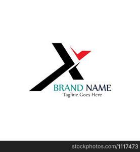 Simple and modern logo of letter X creative design template