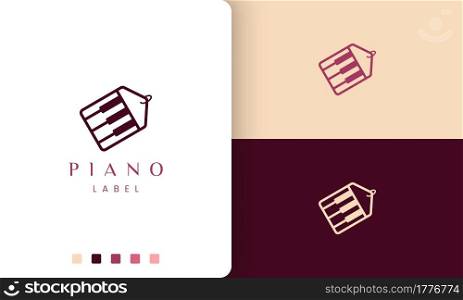simple and modern logo or label icon for piano shop