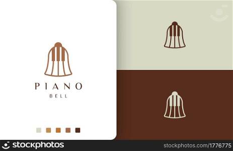 simple and modern piano logo or icon in bell shape