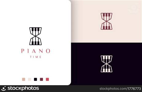 simple and modern piano time logo or icon