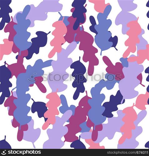 Simple autumn leaves vector seamless pattern on white background. Backdrop flat style for textile or book covers, wallpapers, design, graphic art, wrapping. Simple autumn leaves vector seamless pattern on white background.