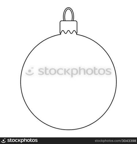 Simple Bauble outline for christmas tree isolated on white background 
