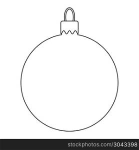 Simple Bauble outline for christmas tree isolated on white background 