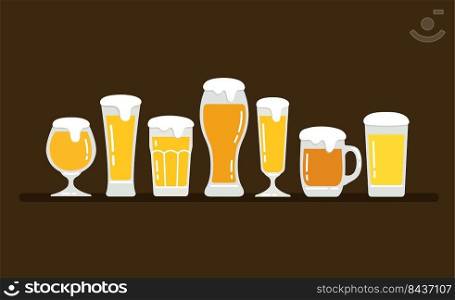 simple beer glassware vector illustration
