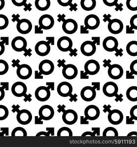 simple black and white background illustration with male female symbols