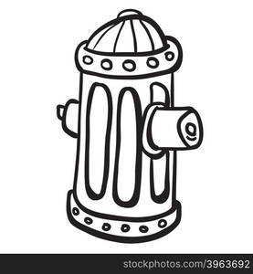 simple black and white fire hydrant cartoon