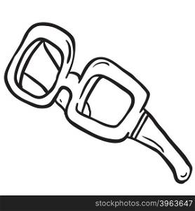 simple black and white glasses cartoon