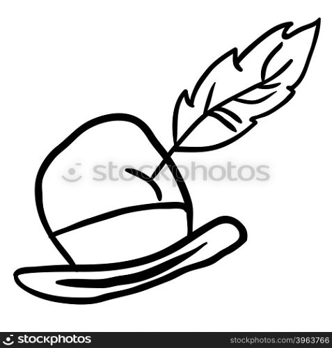 simple black and white hat cartoon