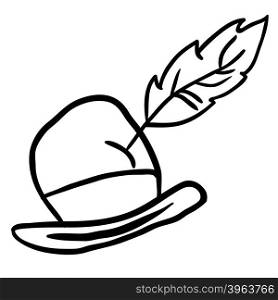 simple black and white hat cartoon