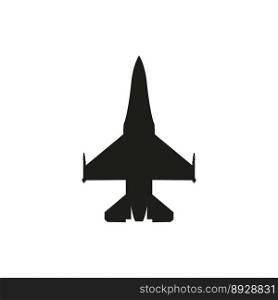 Simple black fighter icon on white background vector image