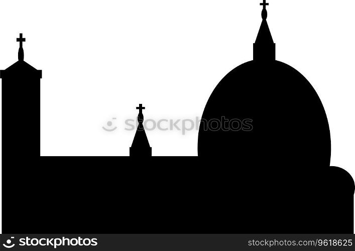 Simple black flat drawing of the CATHEDRAL OF SANTA MARIA DEL FIORE, FLORENCE