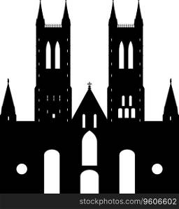 Simple black flat drawing of the LINCOLN CATHEDRAL, LINCOLN