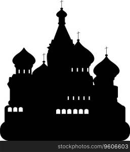 Simple black flat drawing of the SAINT BASIL'S CATHEDRAL, MOSCOW