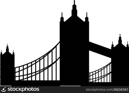 Simple black flat drawing of the TOWER BRIDGE, LONDON