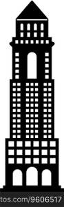 Simple black flat drawing of the TOWER OF HERCULES, SPAIN