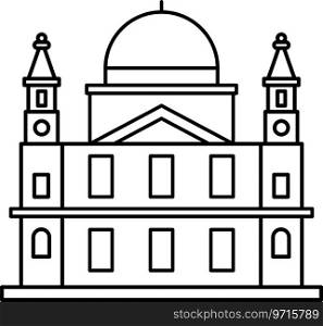 Simple black outline drawing of the ST. PAUL S CATHEDRAL, LONDON