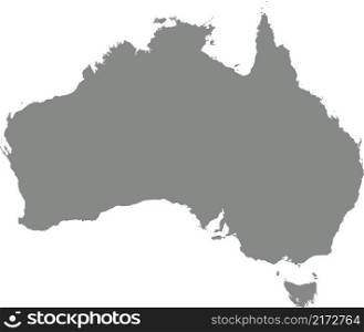 Simple blank flat gray vector administrative map of AUSTRALIA