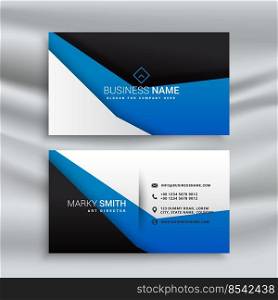simple blue and black business card design