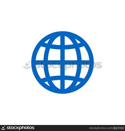 Simple Blue Globe Logo Template Illustration Design. Vector EPS 10.