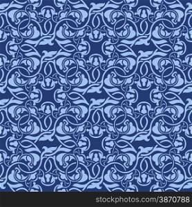 Simple blue seamless wallpaper pattern vector illustration. Blue seamless pattern