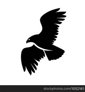 simple bold eagle fly silhouette vector illustration