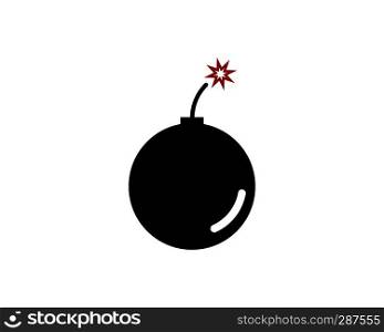 Simple bomb logo vector icon illustration design 