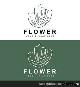 Simple Botanical Leaf and Flower Logo, Vector Natural Line Style, Decoration Design, Banner, Flyer, Wedding Invitation, and Product Branding