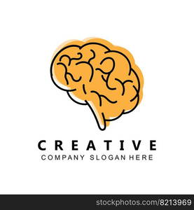 simple brain icon design vector