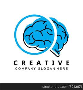 simple brain icon design vector