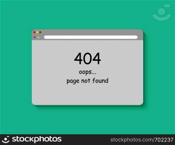 Simple browser window with page not found. 404 error page not found. Eps10. Simple browser window with page not found. 404 error page not found