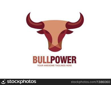 simple Bull head vector logo concept illustration, Buffalo head logo, Bull head logo