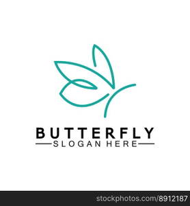Simple Butterfly monoline logo-Vector illustration