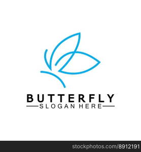 Simple Butterfly monoline logo-Vector illustration