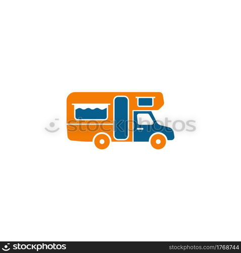 Simple caravan mobile icon logo design vector template