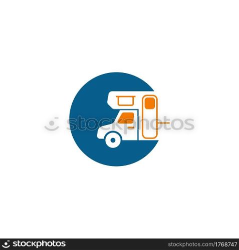 Simple caravan mobile icon logo design vector template