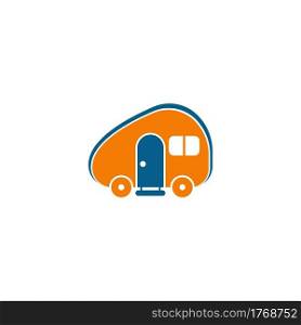 Simple caravan mobile icon logo design vector template