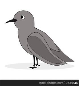 Simple cartoon nightingale. Bird florence nightingale, nightingale bird, vector illustration. Simple cartoon nightingale