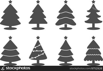 Simple christmas tree icon on white background Vector Image