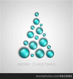 Simple Christmas tree . Vector Simple Christmas tree with blue balls