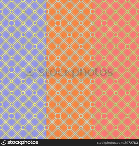 Simple classic geometric ornament with light lines and circles. Vector seamless pattern for textile, prints, wallpaper, wrapping paper, web decor etc.