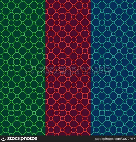 Simple classic geometric ornament with lines and circles. Vector seamless pattern for textile, prints, wallpaper, wrapping paper, web decor etc. EPS