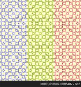 Simple classic geometric ornament with pale lines and circles. Vector seamless pattern for textile, prints, wallpaper, wrapping paper, web decor etc. EPS