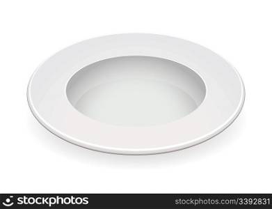 Simple clean white china bowl with light reflection