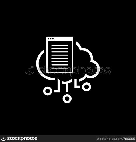 Simple Cloud Documents Vector Line Icon with open online document.. Simple Cloud Documents Vector Icon